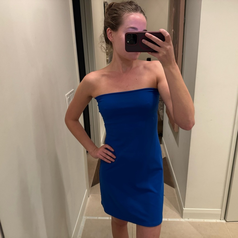 Susana Monaco cobalt blue strapless tube dress